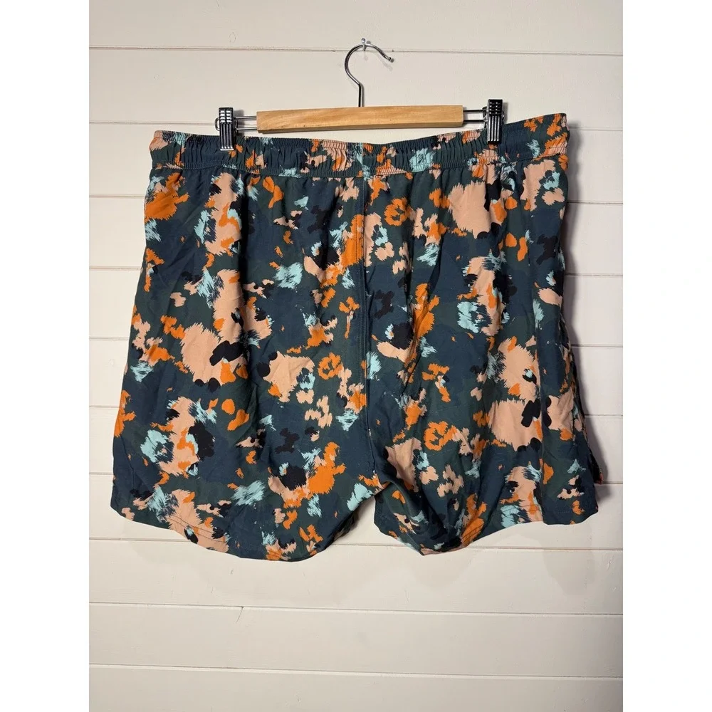 SurfCuz Mens XXXL Swim Trunks‎ Abstract Camo Orange Blue Beach Shorts